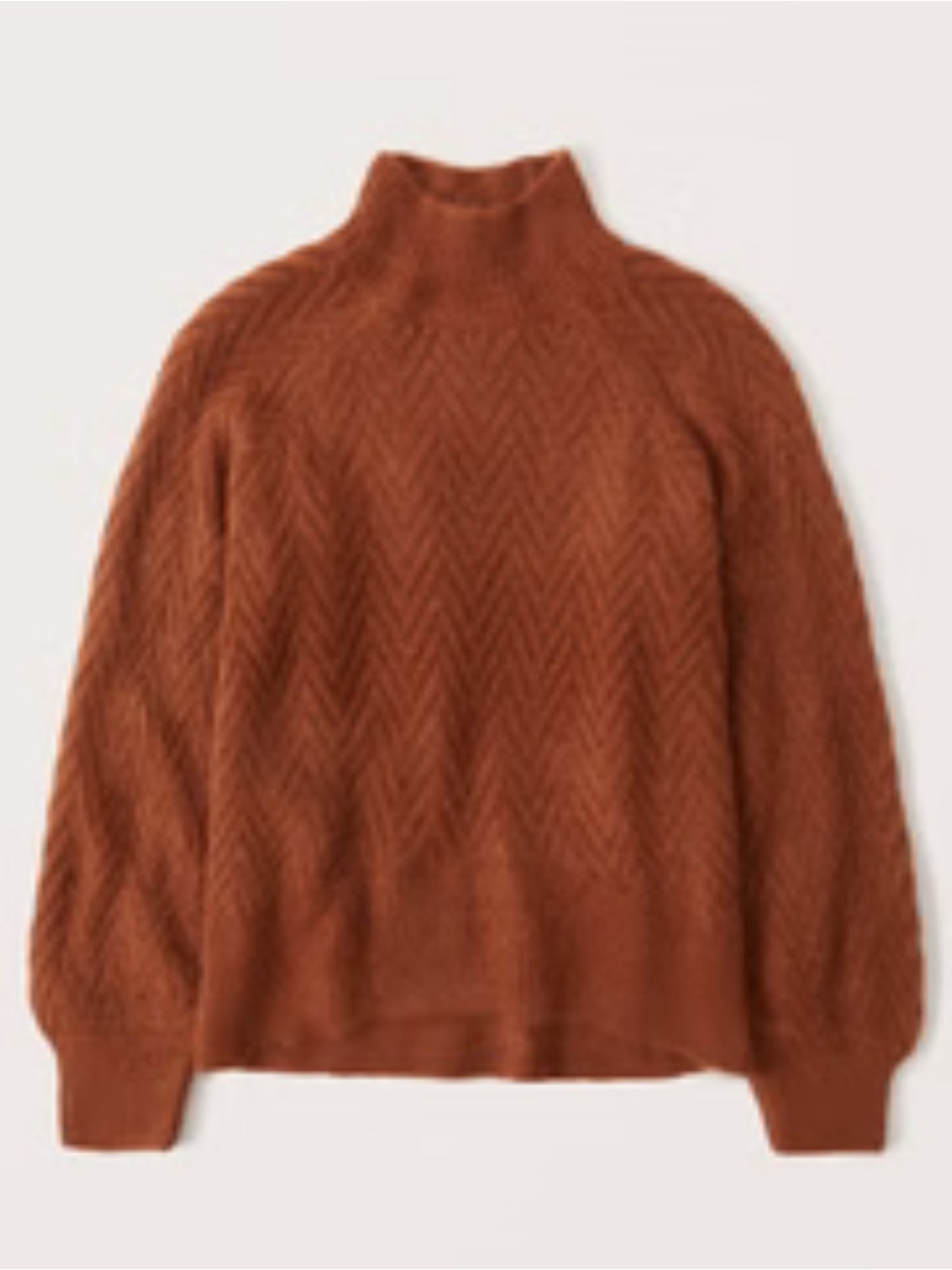 Abercrombie & Fitch Rust Chevron Mock Neck Sweater